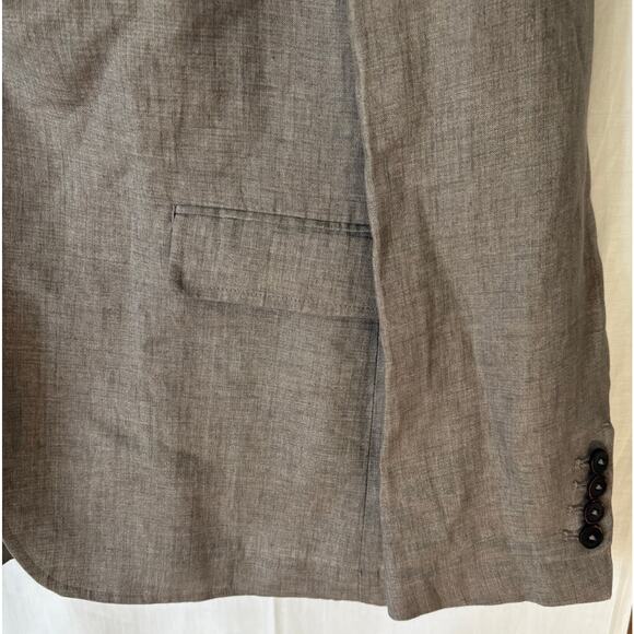 Untuckit 100% Linen Blazer Jacket Gray Size 44R Two Button - Picture 4 of 6